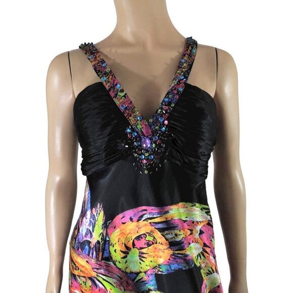 Hailey Logan By Adrianna Papell Abstract Multicolor Maxi Dress Size 3/4 Formal - Picture 4 of 13